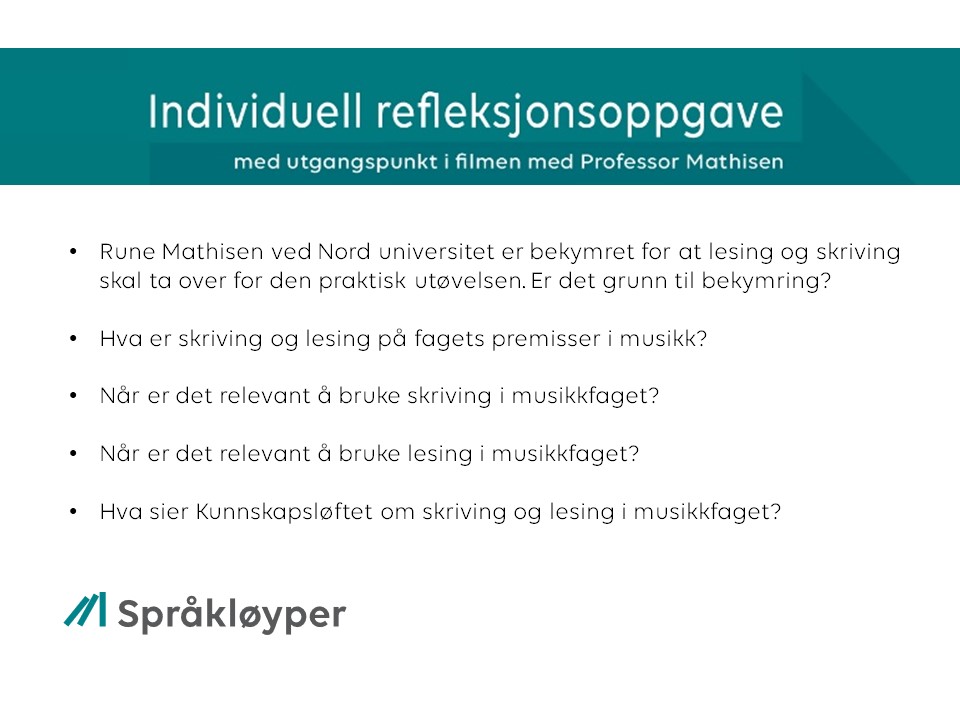 Refleksjonsoppgaver