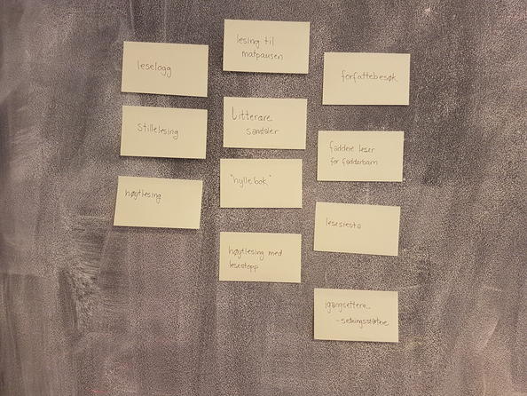 gule lapper på tavle