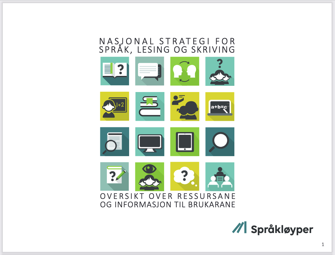 Forside av Språkløyperbrosjyren - masse ikoner