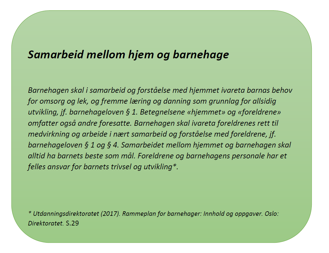 Sitat fra rammeplan for barnehager