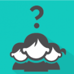 Ikon - tre lever med et stort spørsmålstegn over hodene